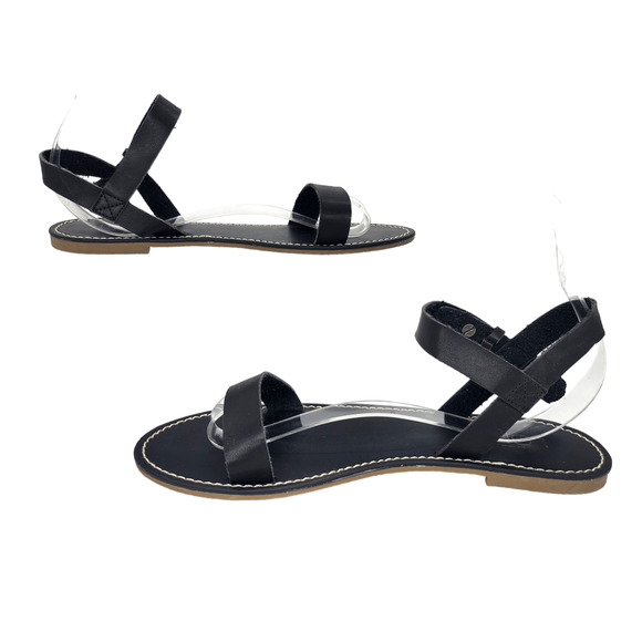 Ann Taylor Loft Sandals 7 Ankle Strappy Black Gladiator Rustic Summer Beach - Picture 2 of 8